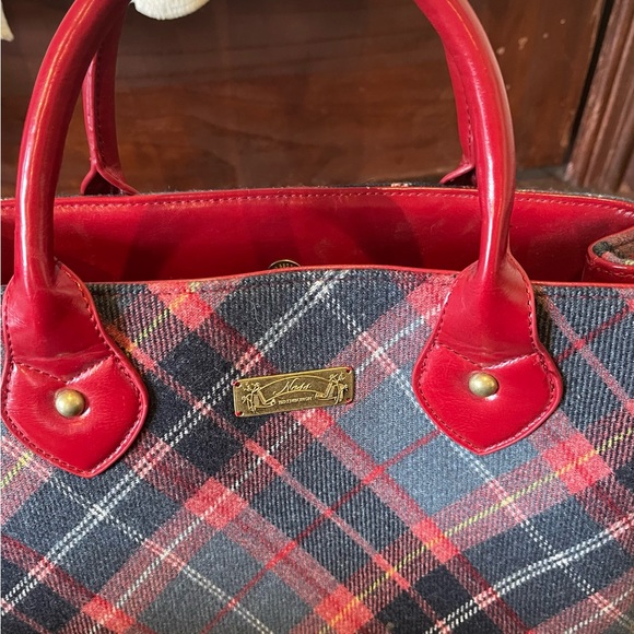 NESS Red Plaid Handbag Edinburgh - Picture 8 of 9